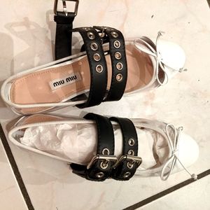 Miu Miu buckled ballerinas